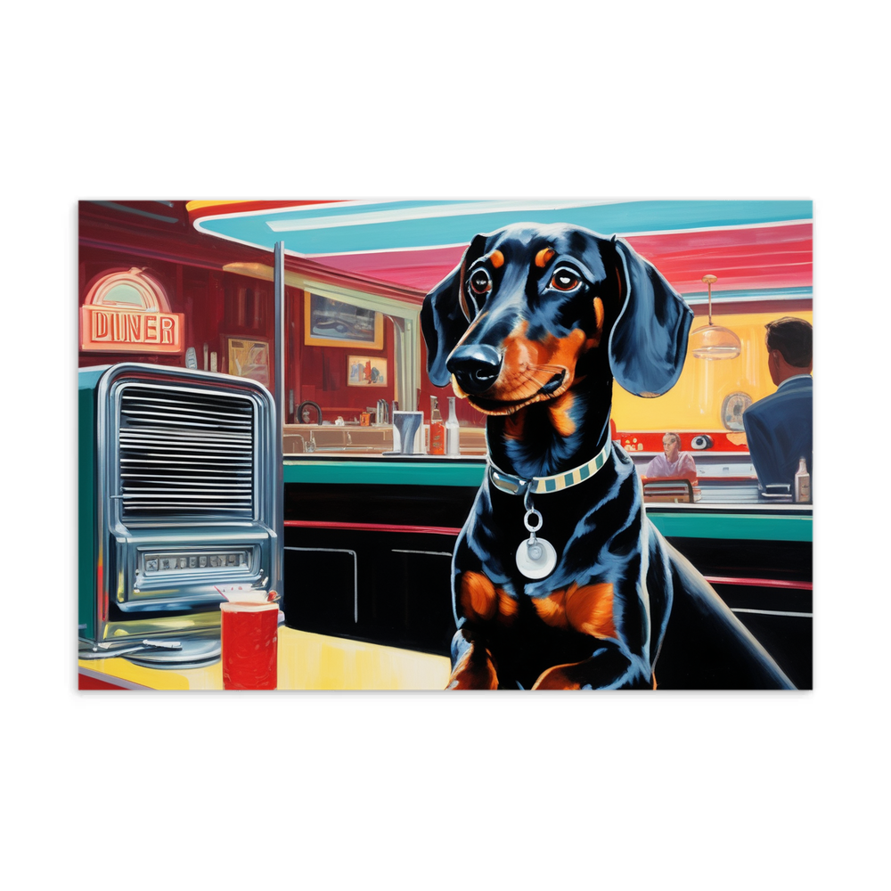 PugMug Custom Black Dachshund Postcard