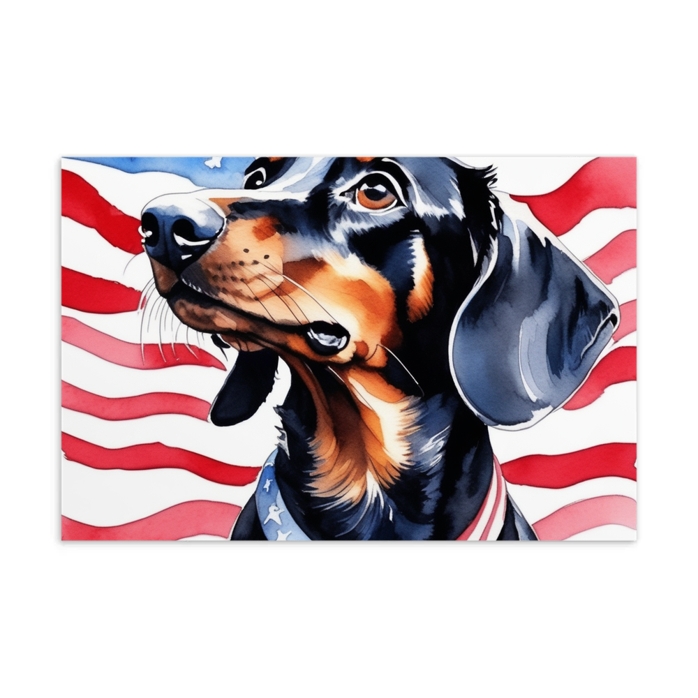 PugMug Custom Black Dachshund Postcard