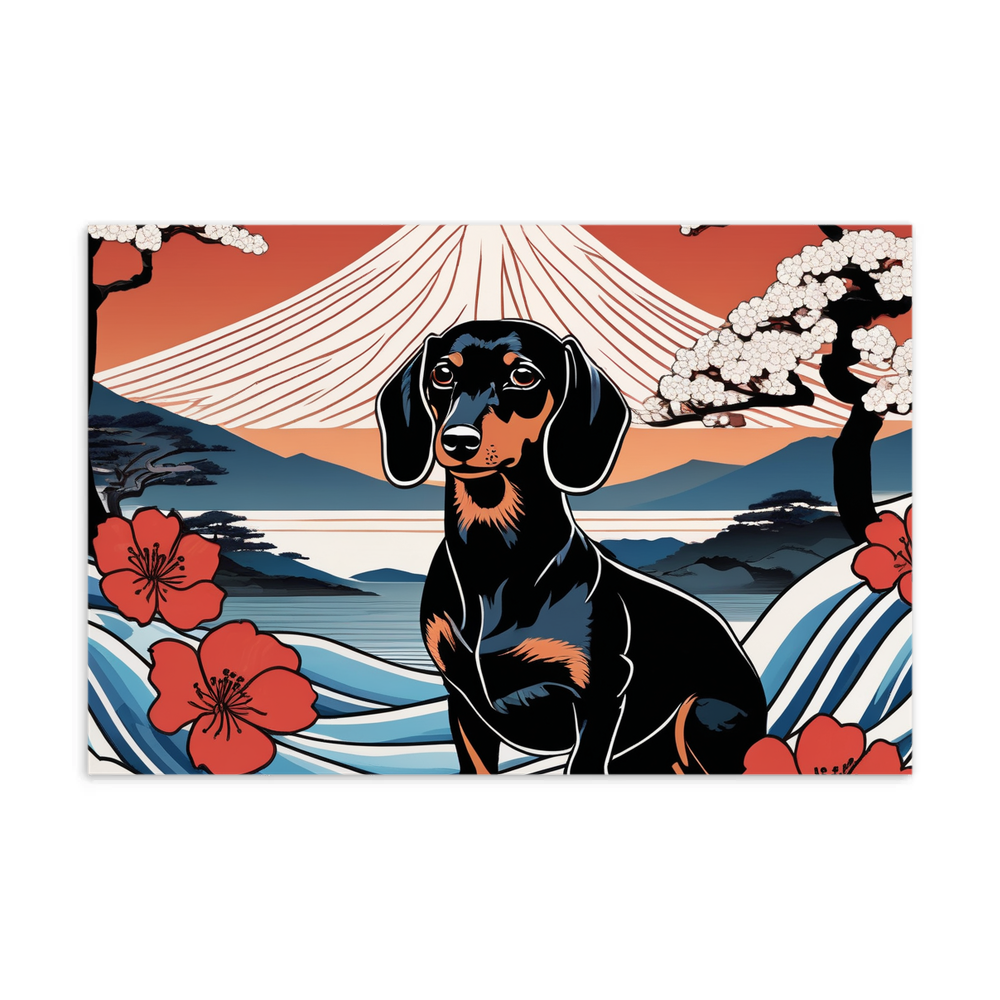 PugMug Custom Black Dachshund Postcard