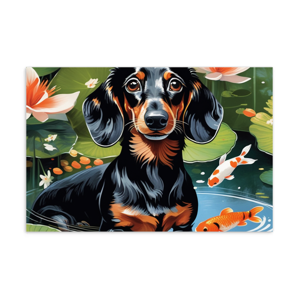PugMug Custom Black Dachshund Postcard