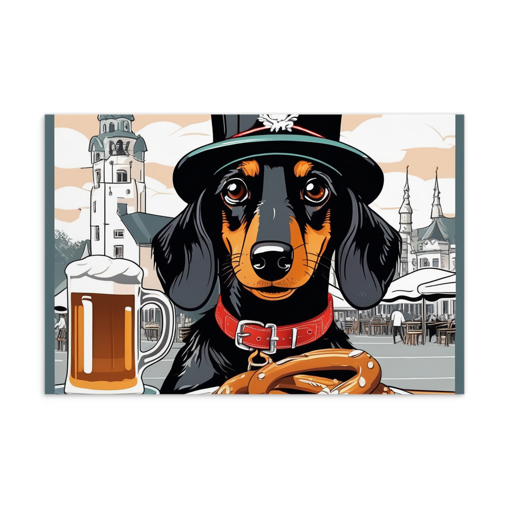 PugMug Custom Black Dachshund Postcard