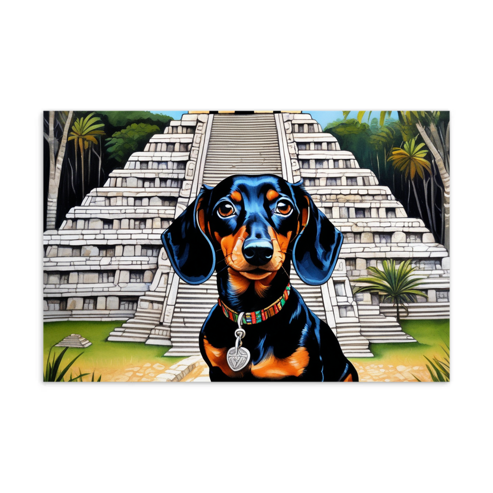 PugMug Custom Black Dachshund Postcard