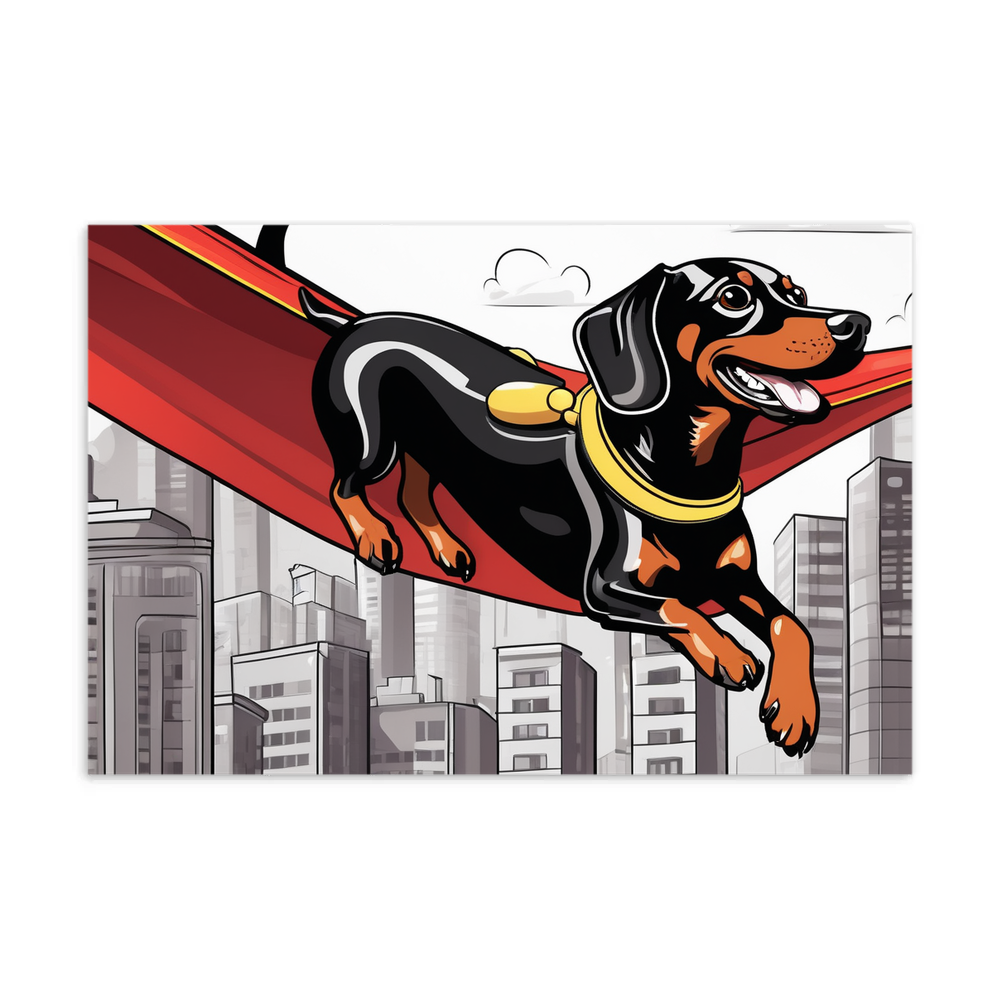 PugMug Custom Black Dachshund Postcard