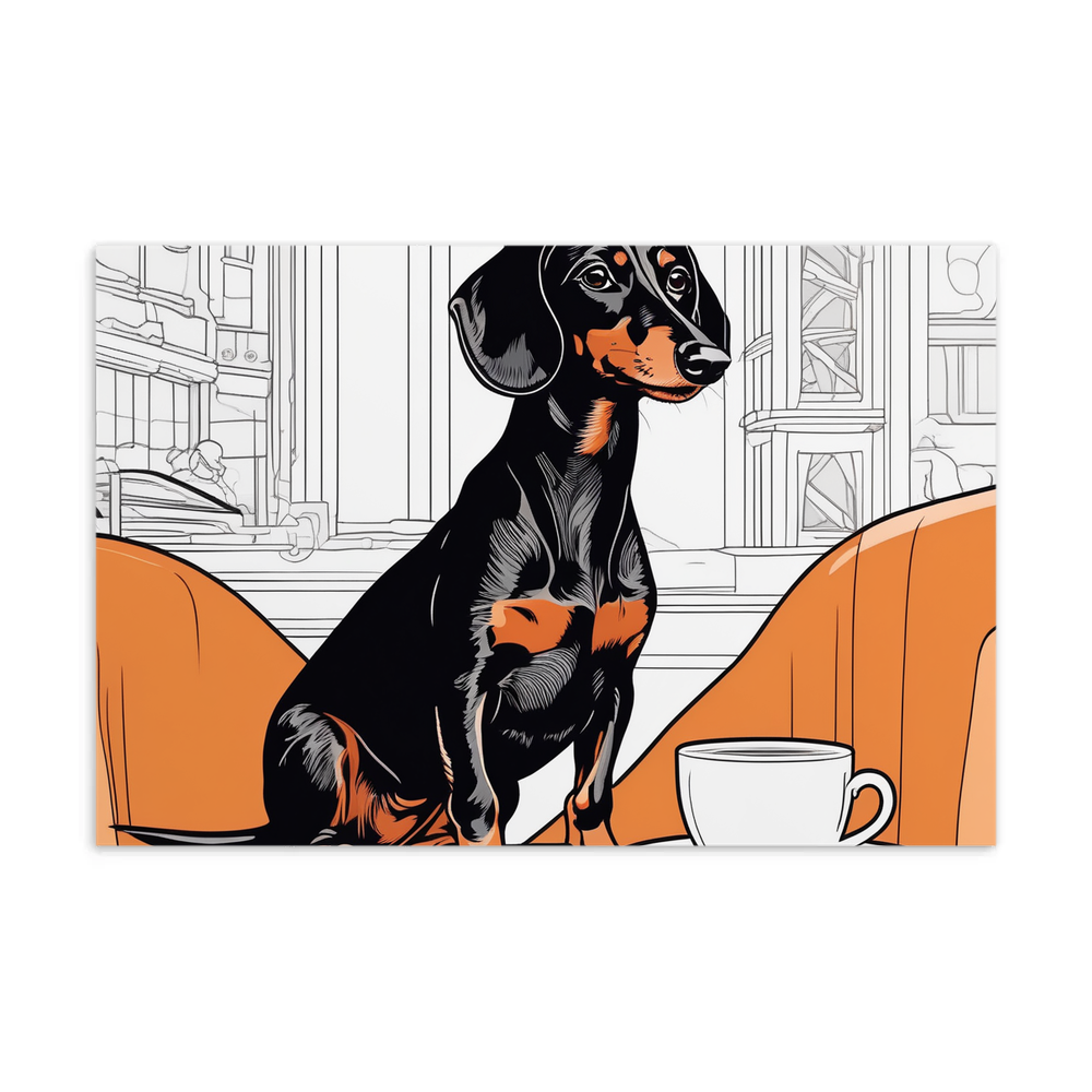 PugMug Custom Black Dachshund Postcard