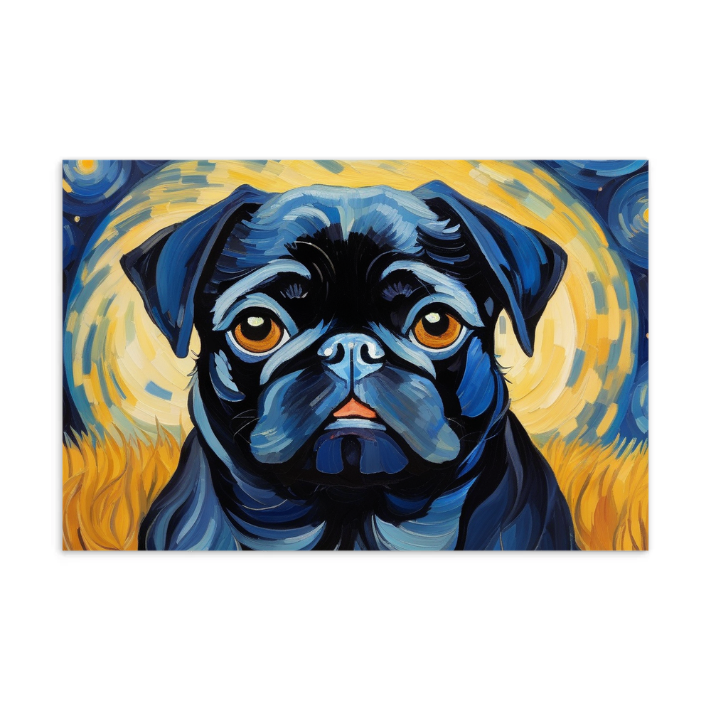 PugMug Custom Black Pug Postcard