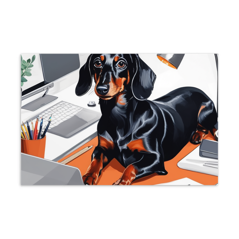 PugMug Custom Black Dachshund Postcard