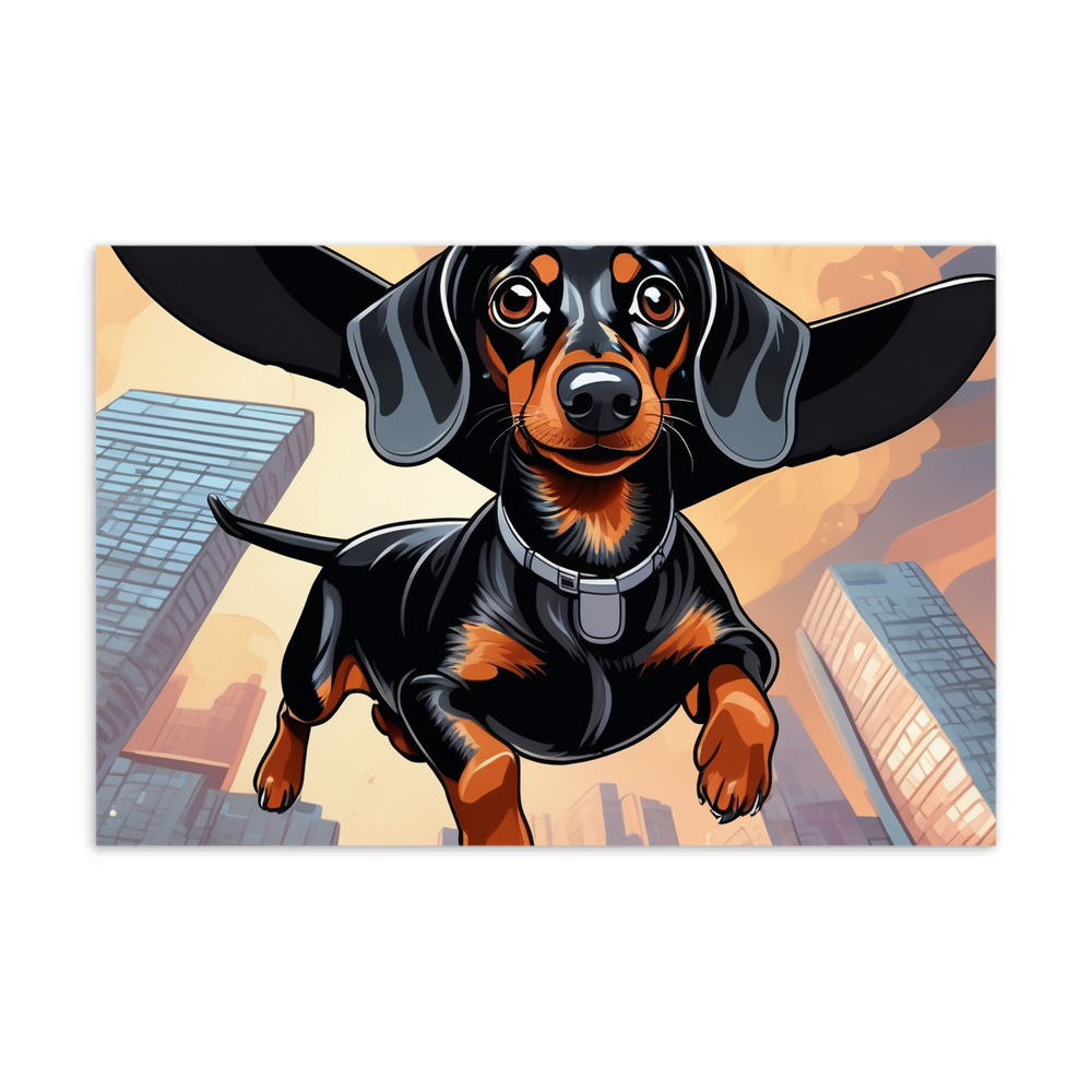 PugMug Custom Black Dachshund Postcard
