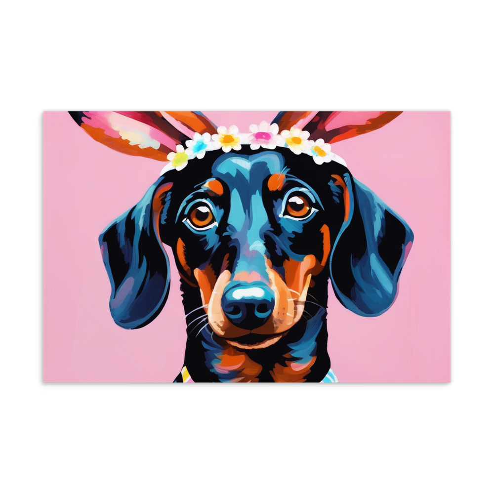 PugMug Custom Black Dachshund Postcard