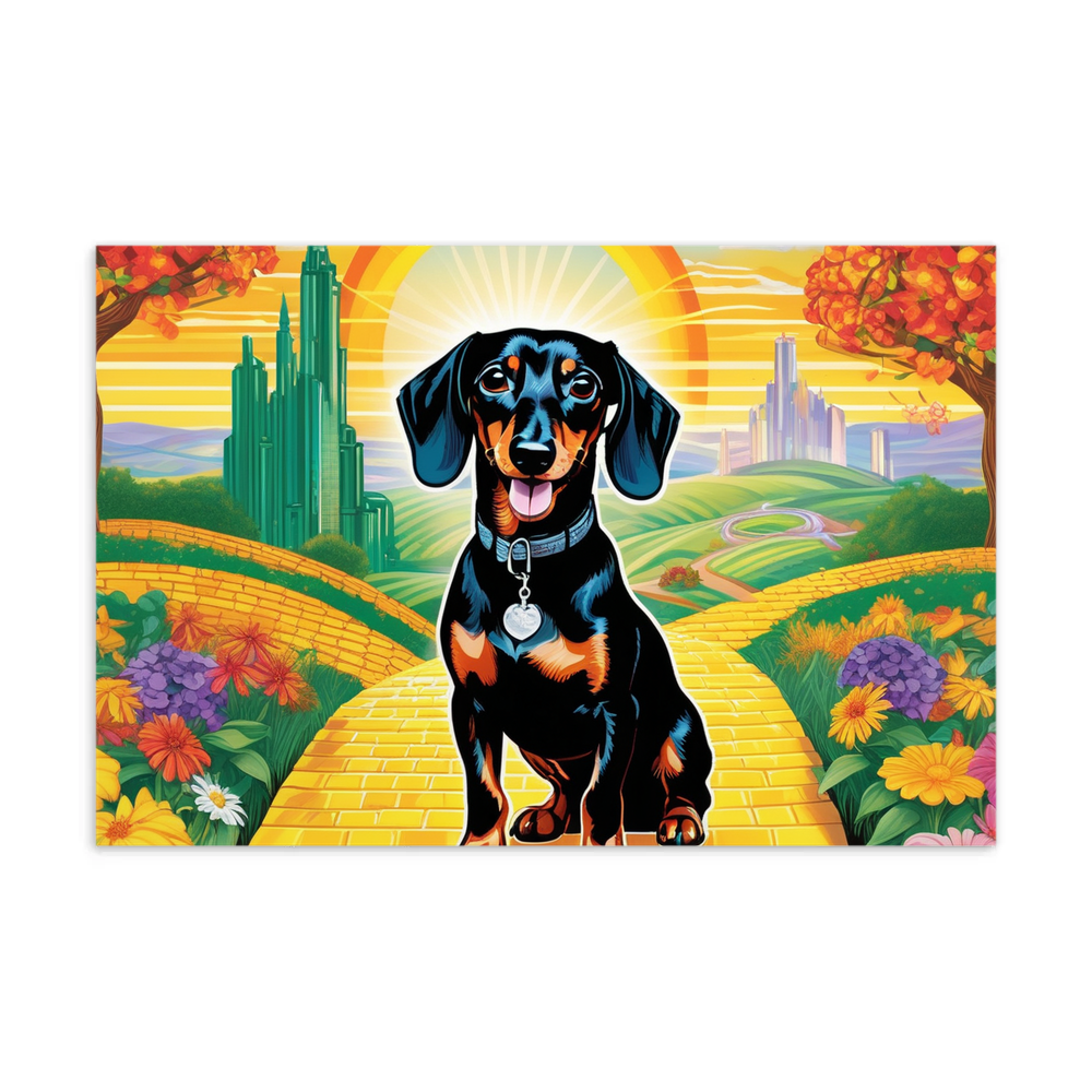 PugMug Custom Black Dachshund Postcard
