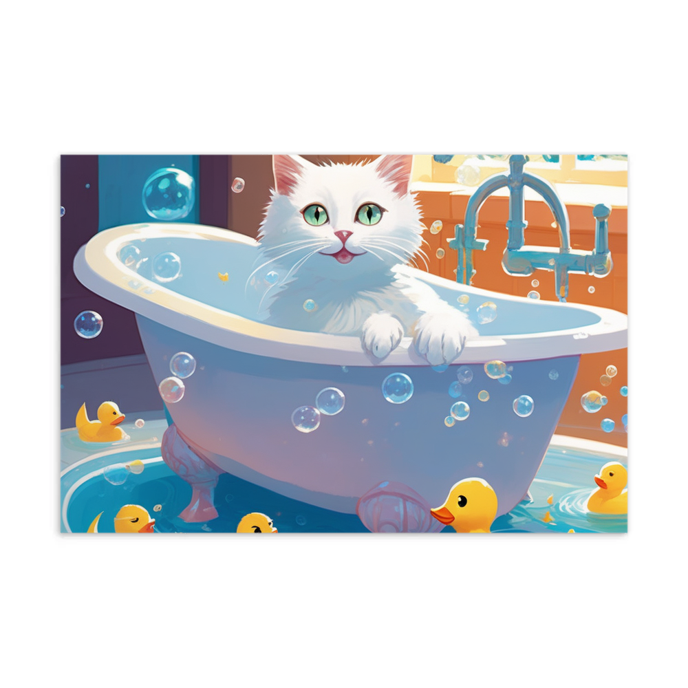 PugMug Custom White Companion Cat Postcard