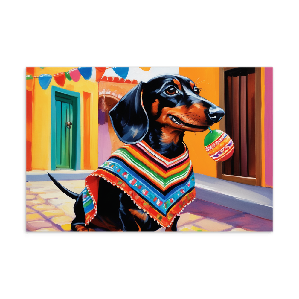 PugMug Custom Black Dachshund Postcard
