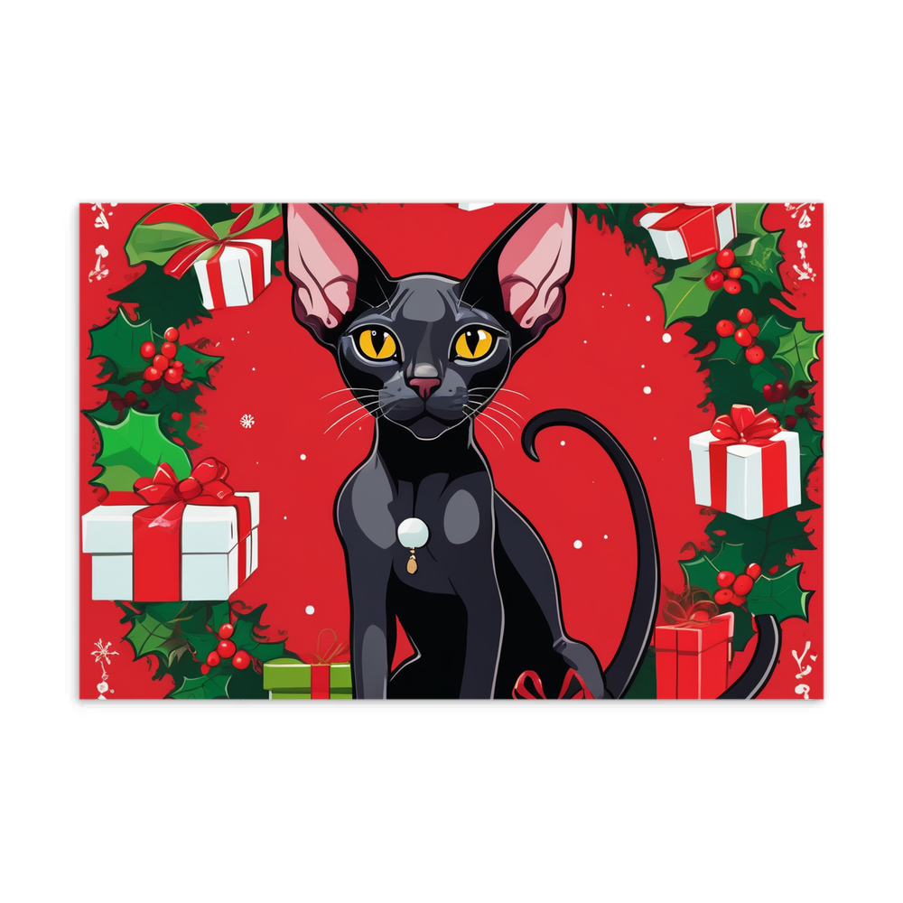 PugMug Custom Black Sphynx Cat Postcard