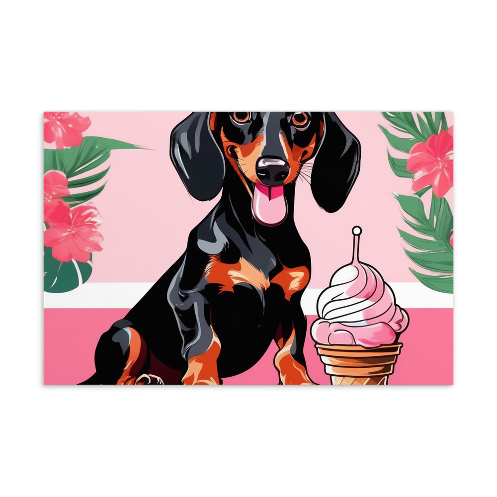 PugMug Custom Black Dachshund Postcard