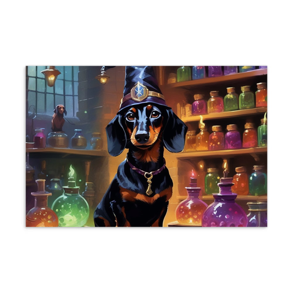 PugMug Custom Black Dachshund Postcard