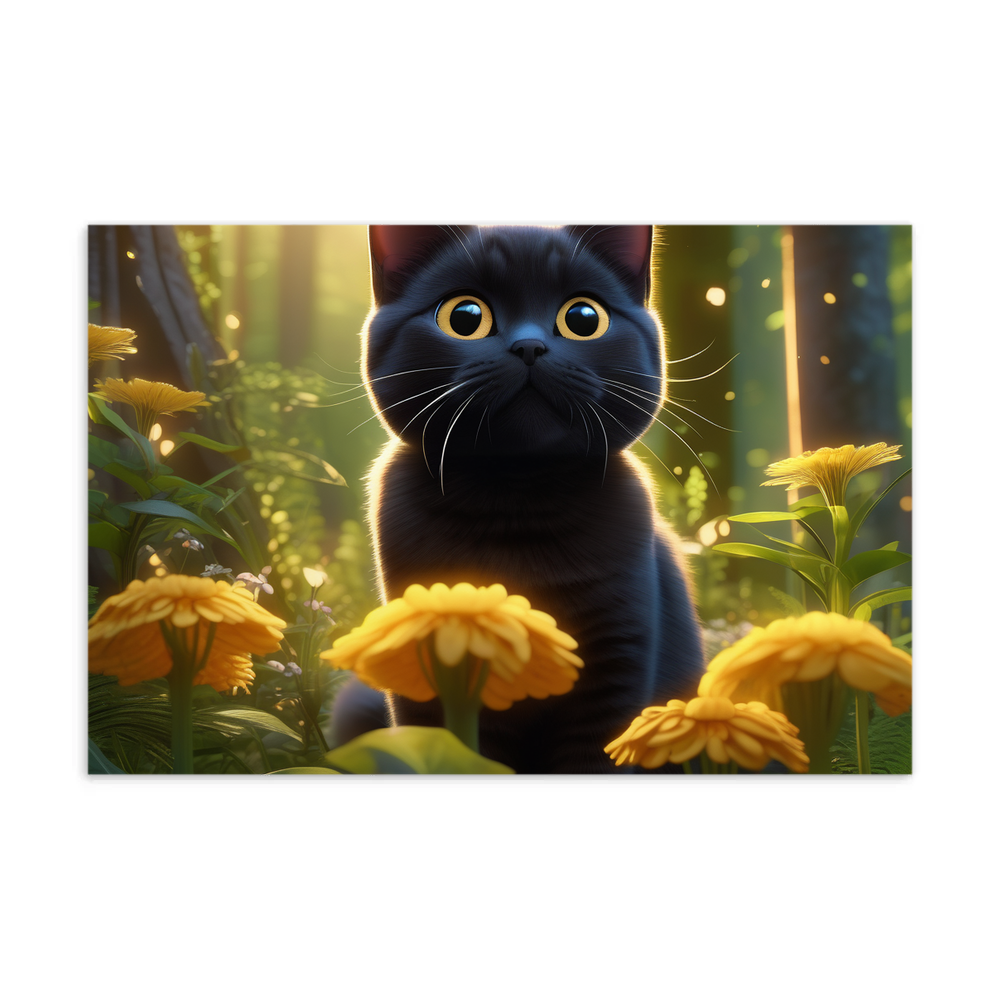 PugMug Custom Black British Shorthair Cat Postcard