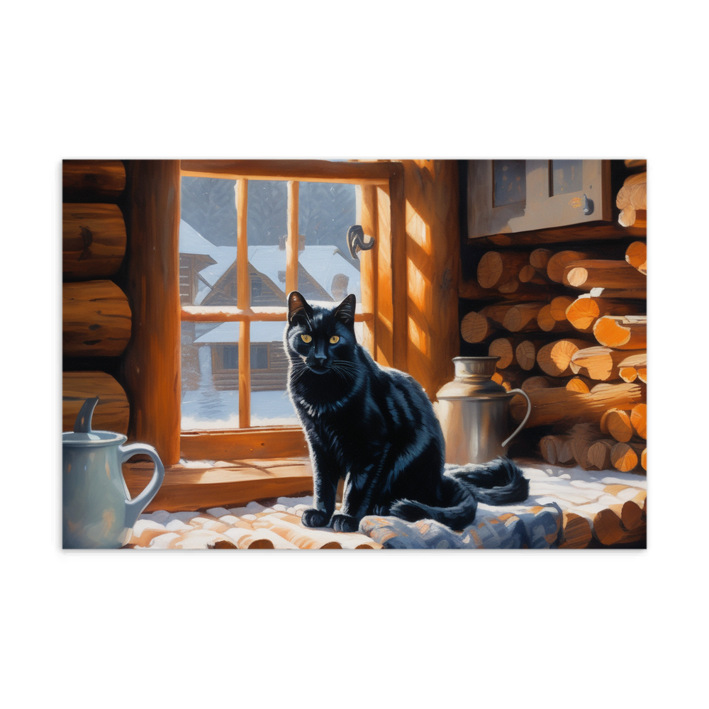 PugMug Custom Black Companion Cat Postcard