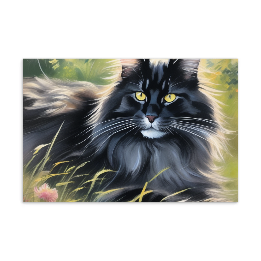 PugMug Custom Black Maine Coon Cat Postcard