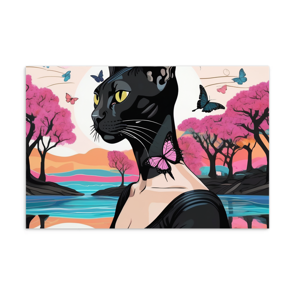 PugMug Custom Black Sphynx Cat Postcard