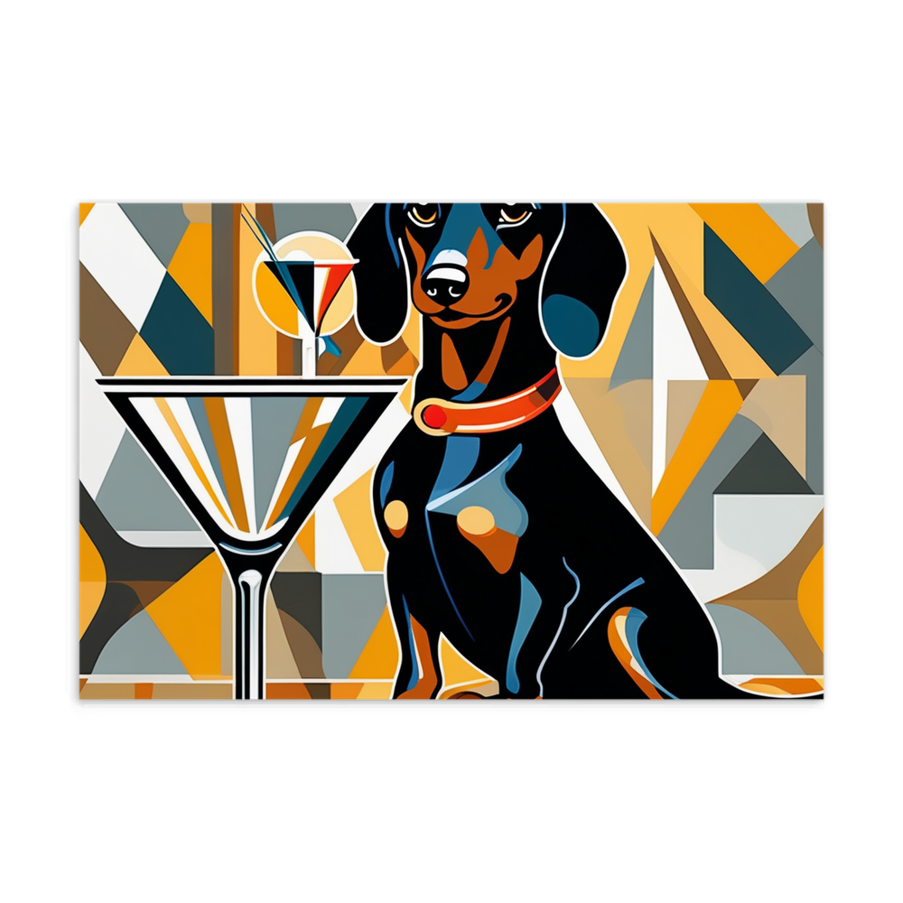 PugMug Custom Black Dachshund Postcard