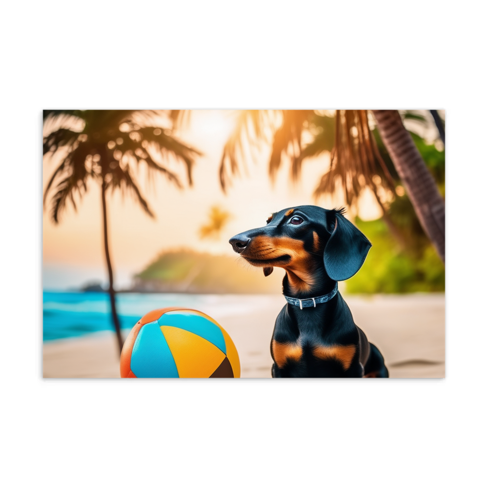 PugMug Custom Black Dachshund Postcard