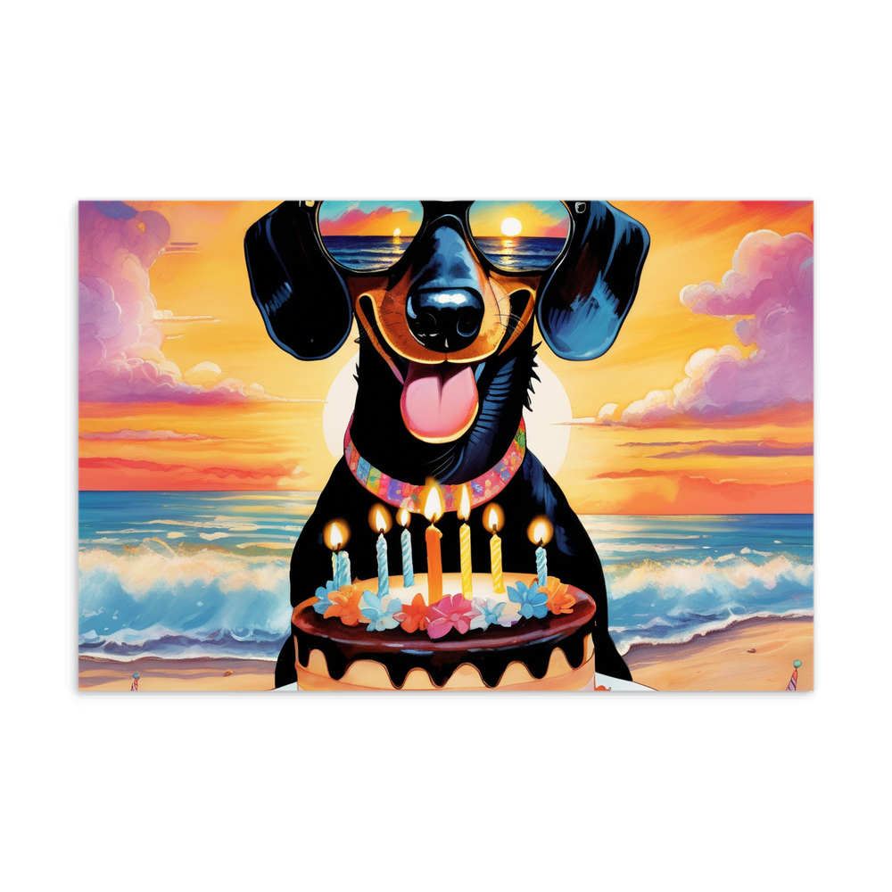 PugMug Custom Black Dachshund Postcard