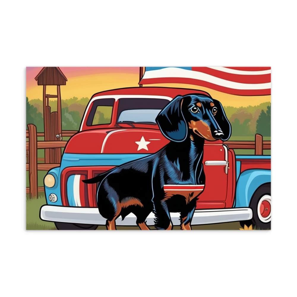 PugMug Custom Black Dachshund Postcard