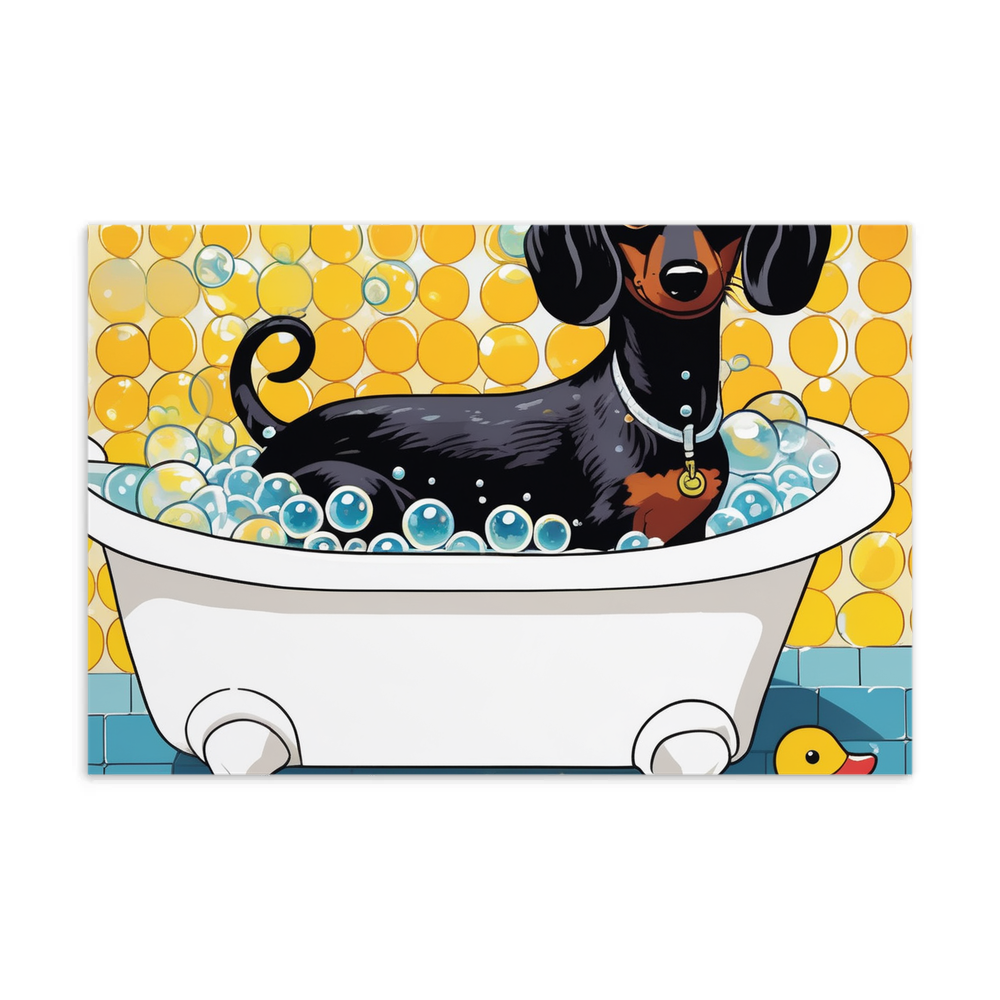PugMug Custom Black Dachshund Postcard