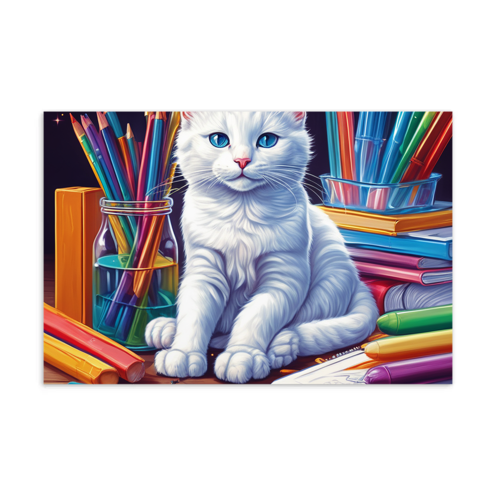 PugMug Custom White Companion Cat Postcard