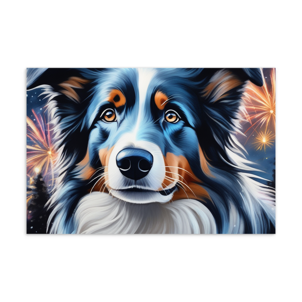 PugMug Custom Blue Merle Border Collie Postcard