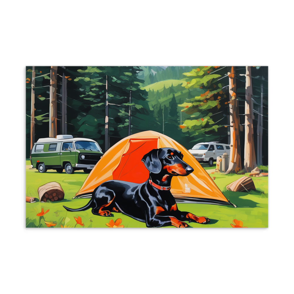 PugMug Custom Black Dachshund Postcard