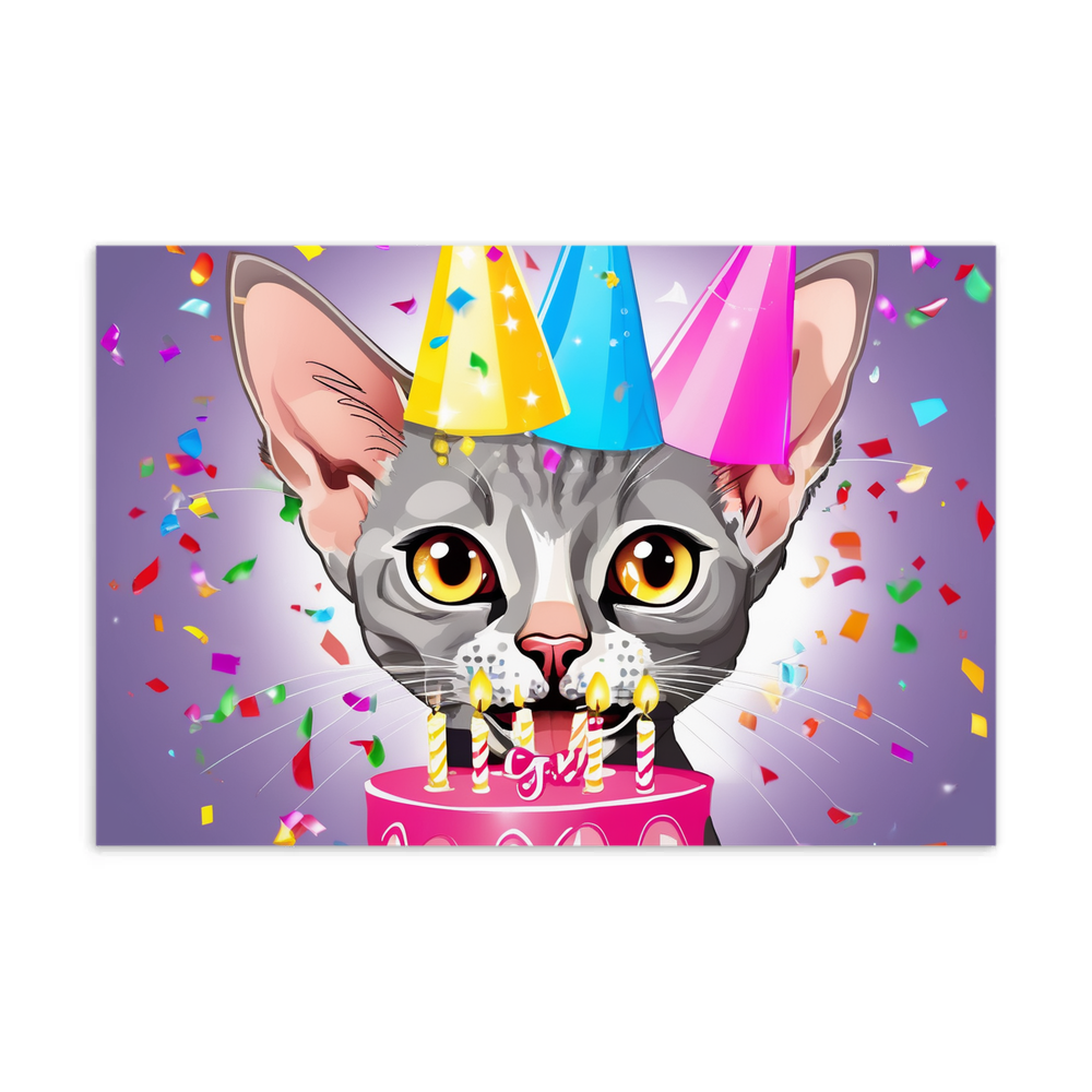 PugMug Custom Tabby Devon Rex Cat Postcard