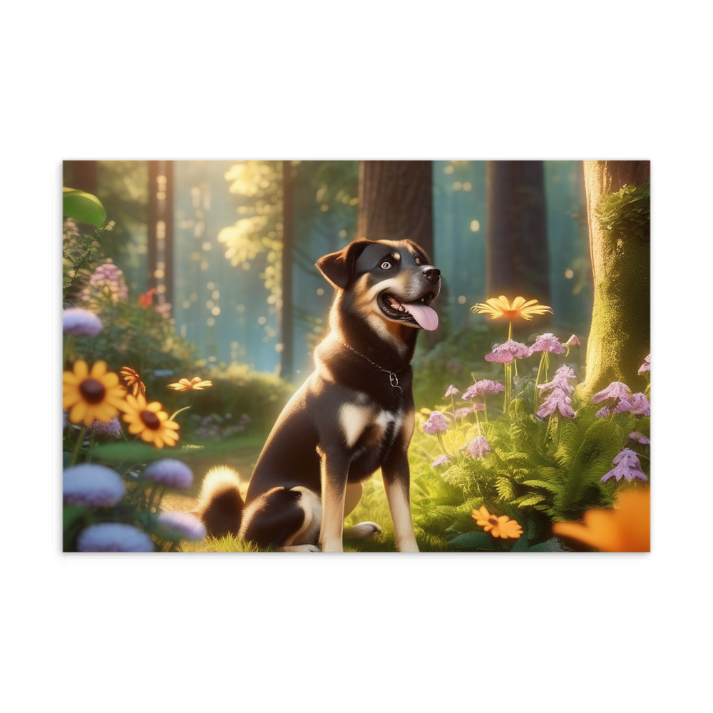 PugMug Custom Blue Postcard