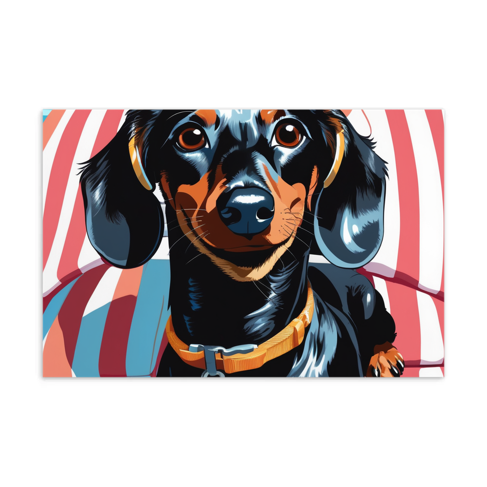 PugMug Custom Black Dachshund Postcard