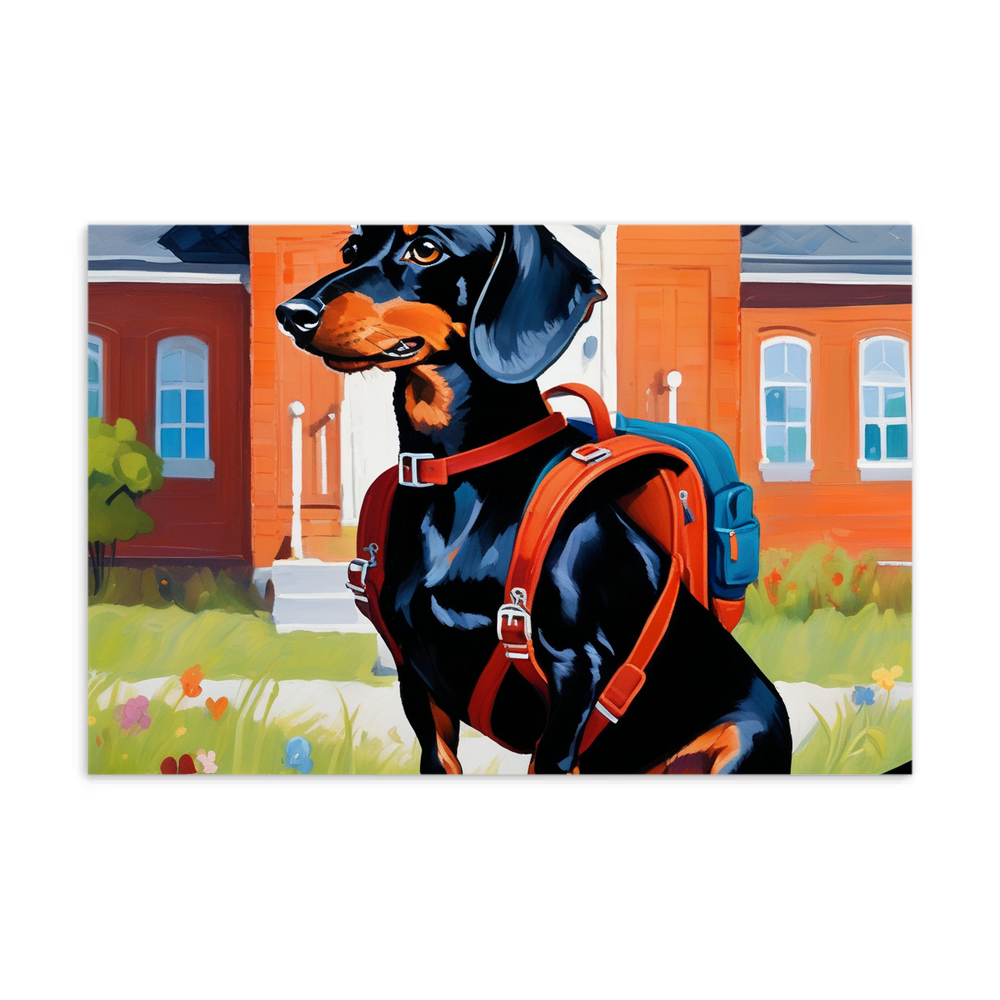 PugMug Custom Black Dachshund Postcard