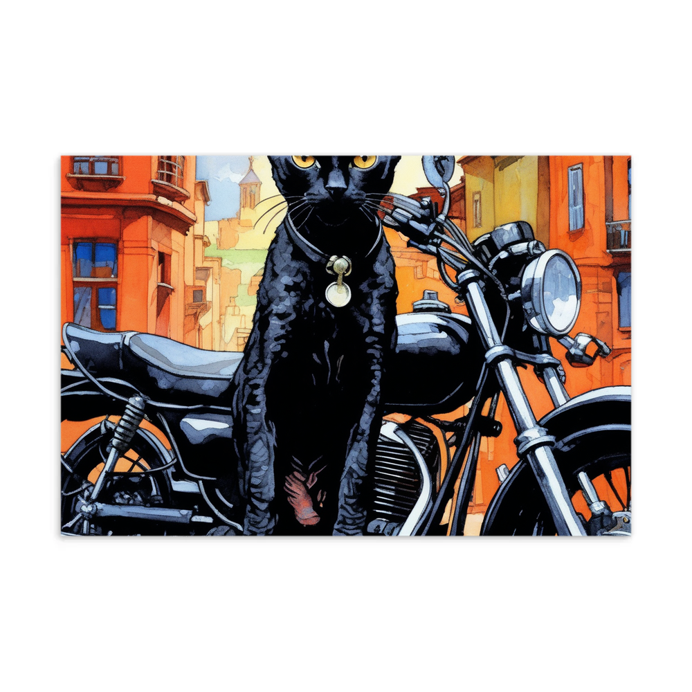 PugMug Custom Black Devon Rex Cat Postcard