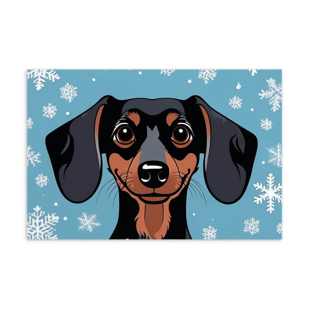 PugMug Custom Black Dachshund Postcard