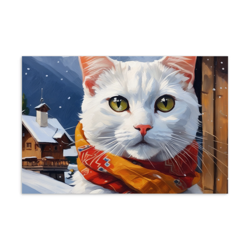 PugMug Custom White Companion Cat Postcard