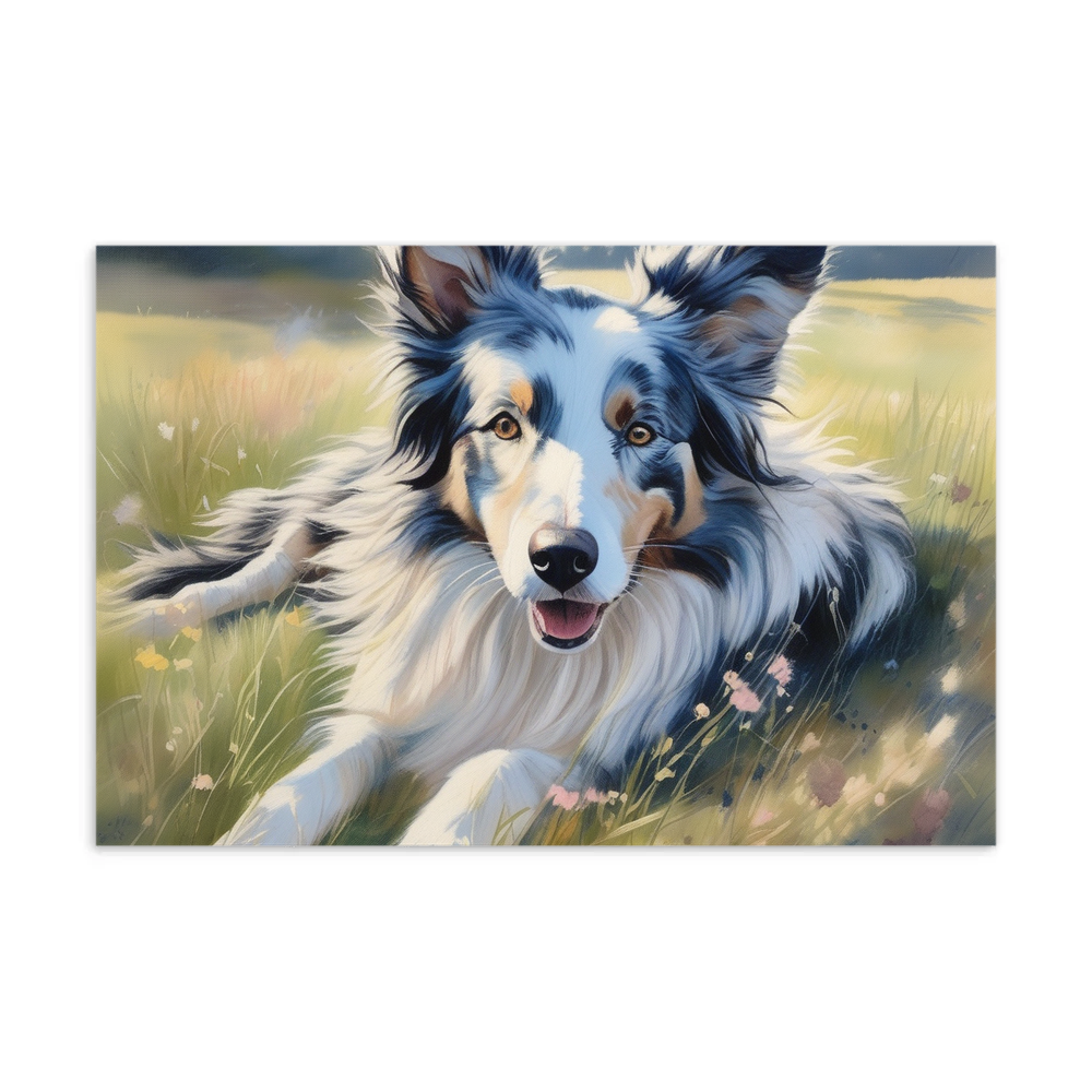 PugMug Custom Blue Merle Border Collie Postcard