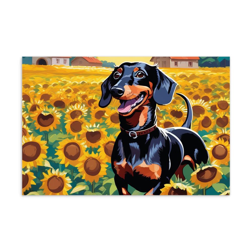 PugMug Custom Black Dachshund Postcard