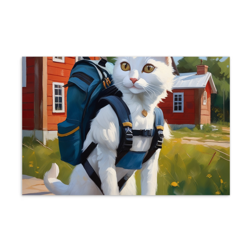 PugMug Custom White Companion Cat Postcard