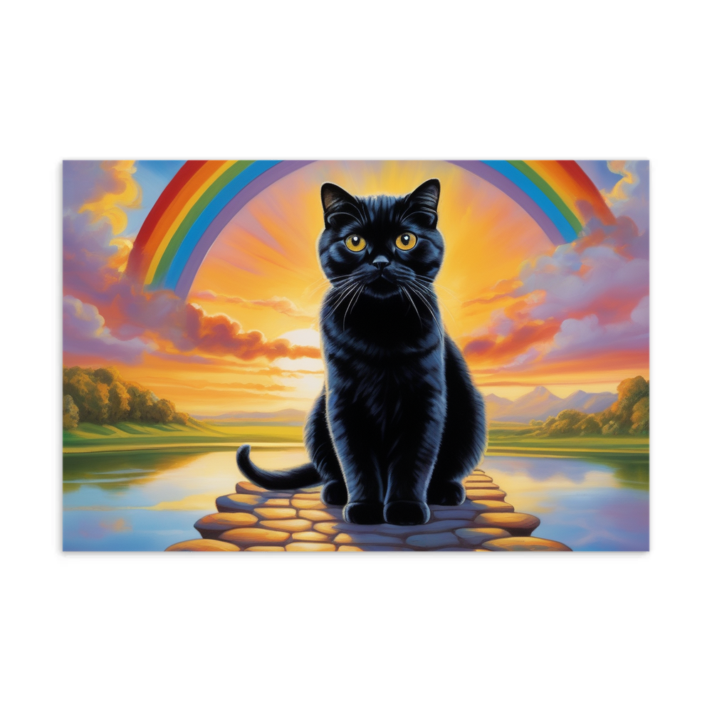 PugMug Custom Black Scottish Fold Cat Postcard
