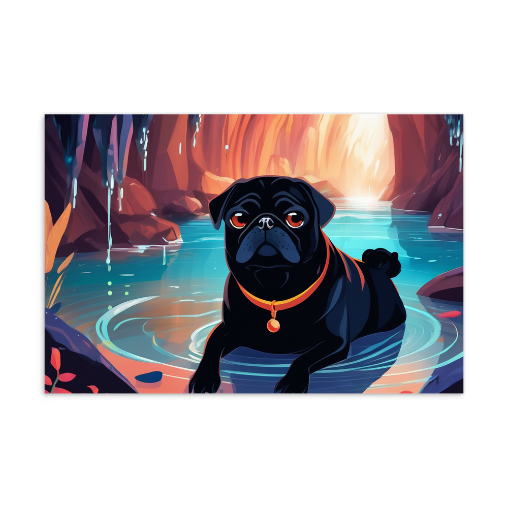 PugMug Custom Black Pug Postcard