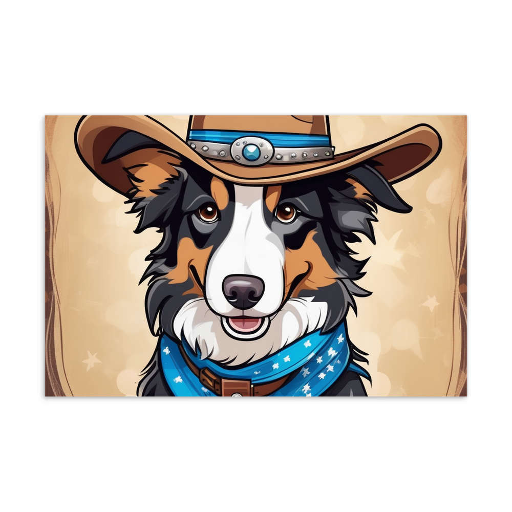 PugMug Custom Blue Merle Border Collie Postcard