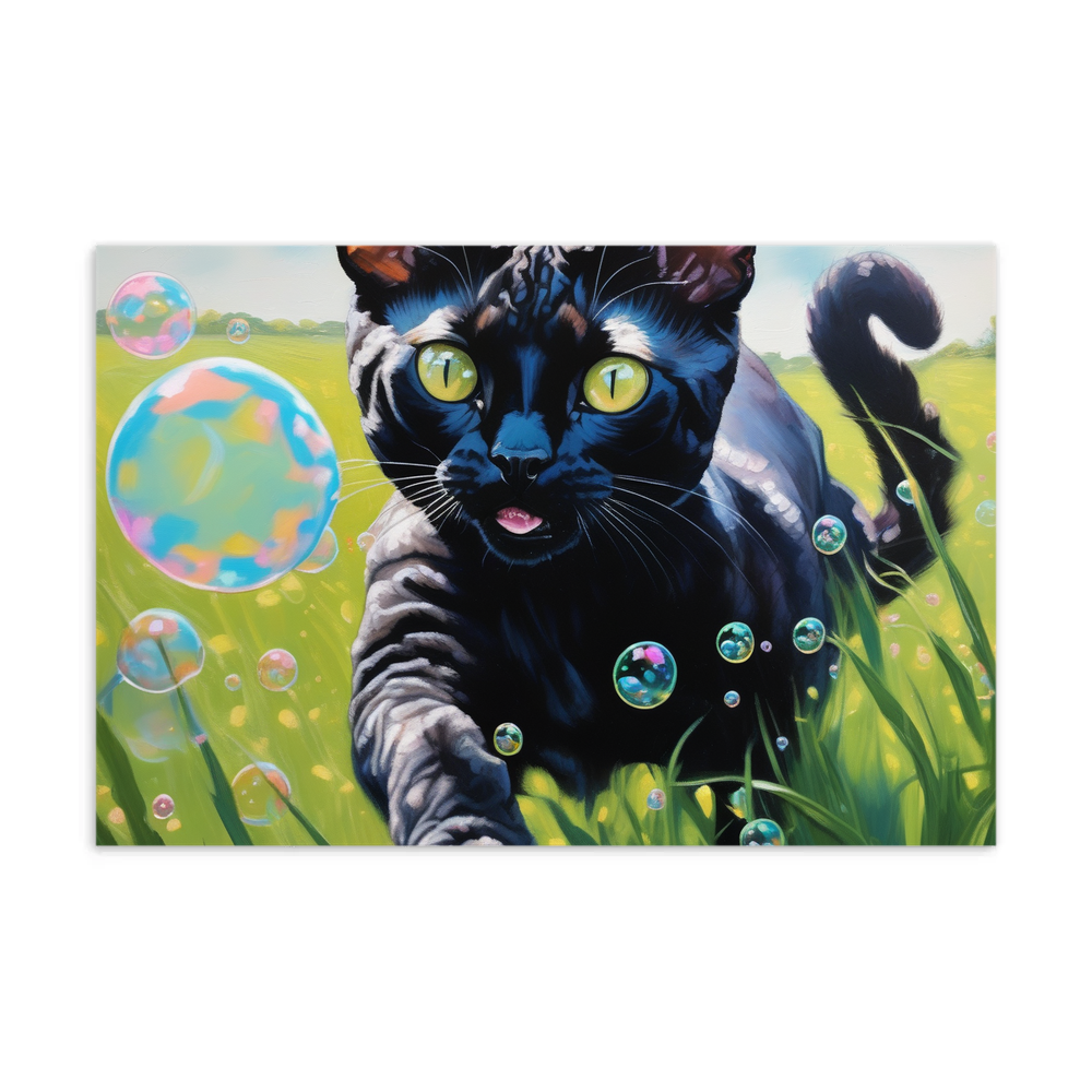 PugMug Custom Black Devon Rex Cat Postcard