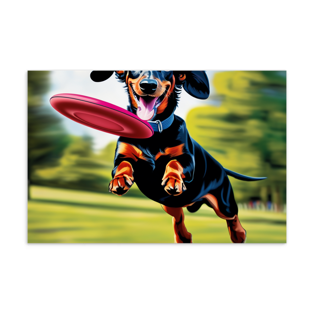 PugMug Custom Black Dachshund Postcard