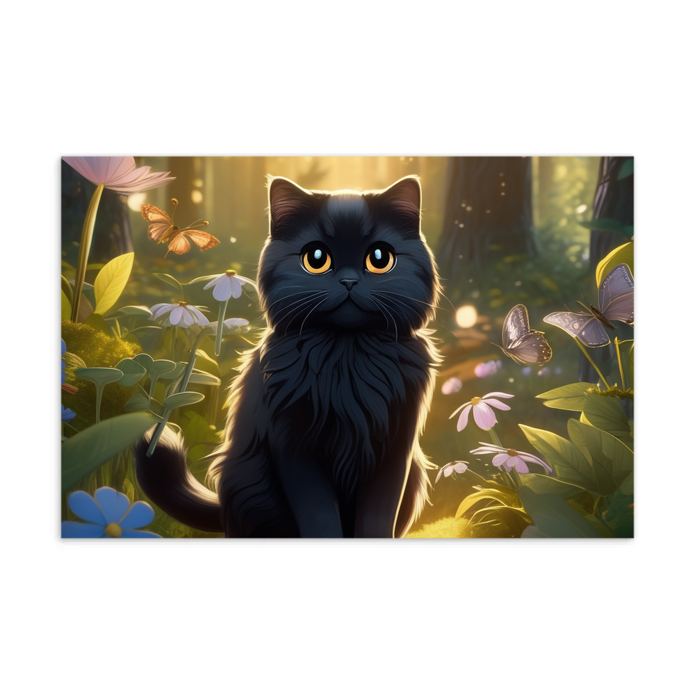 PugMug Custom Black Scottish Fold Cat Postcard