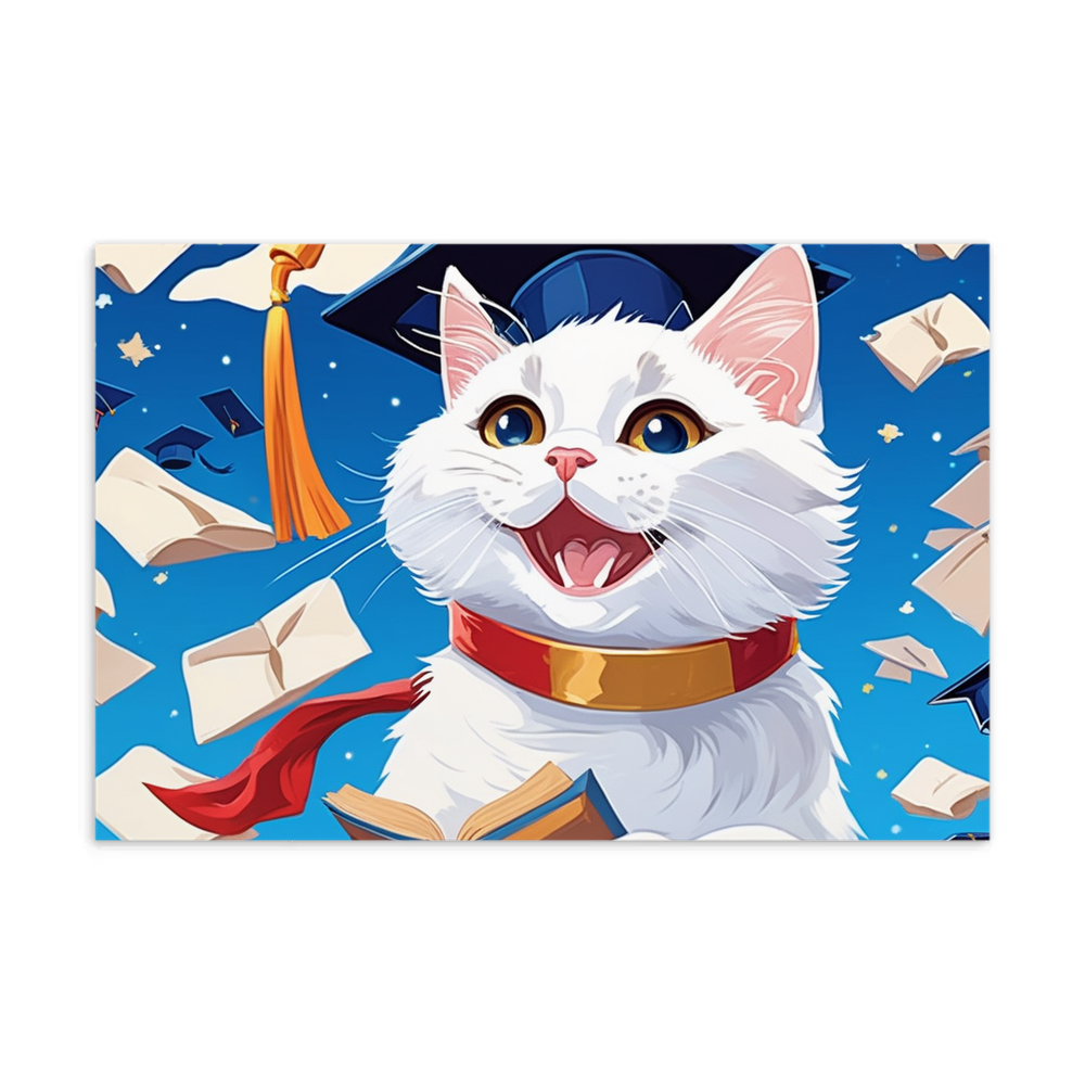 PugMug Custom White Companion Cat Postcard