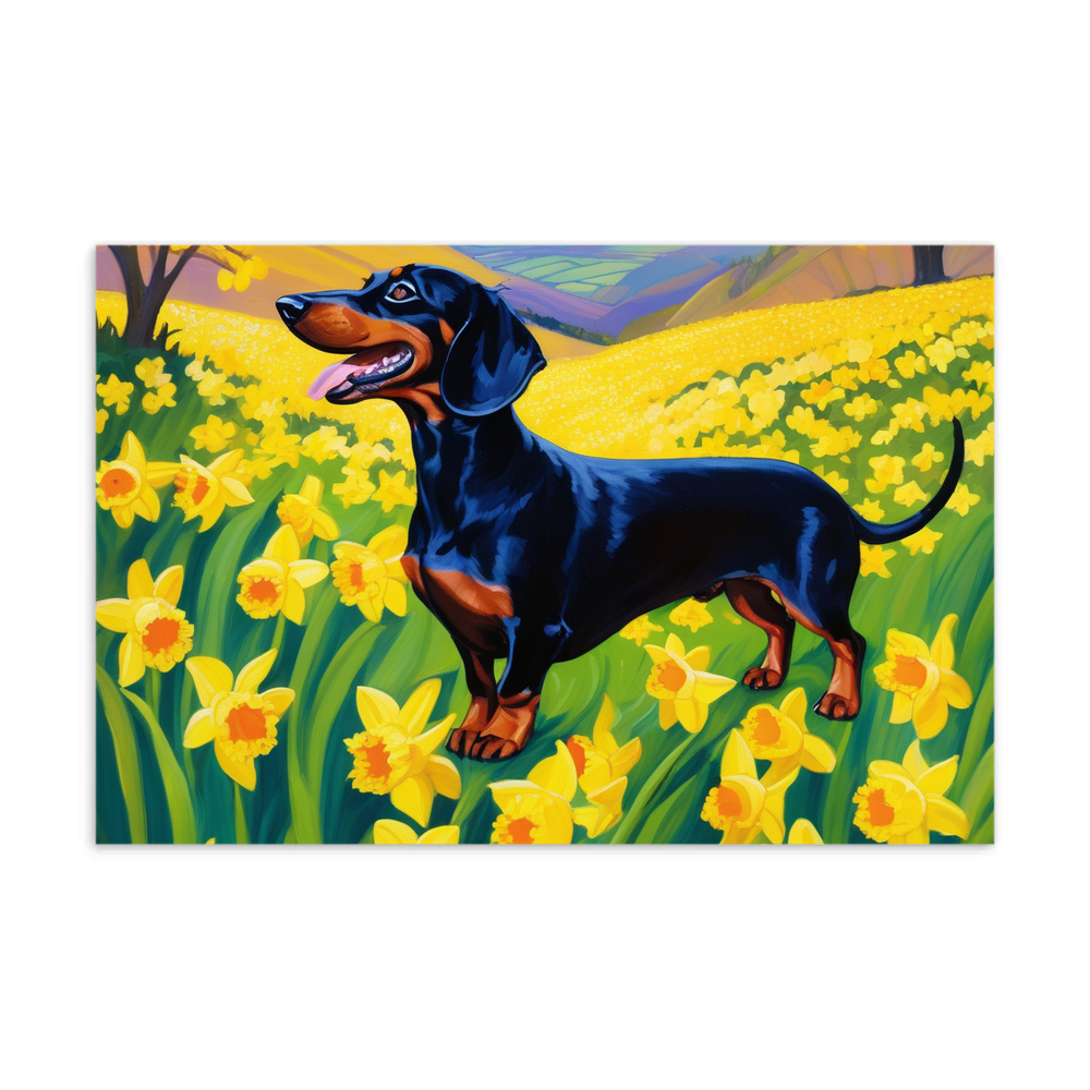PugMug Custom Black Dachshund Postcard