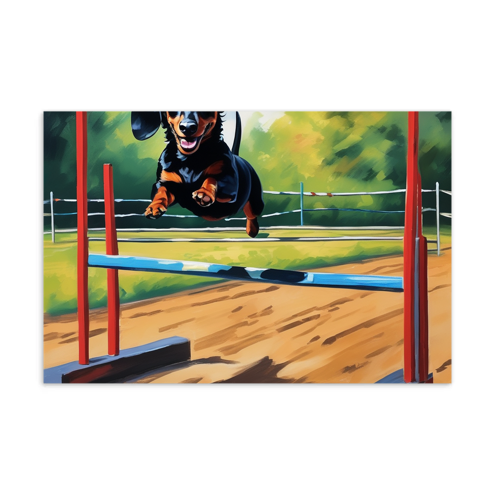 PugMug Custom Black Dachshund Postcard