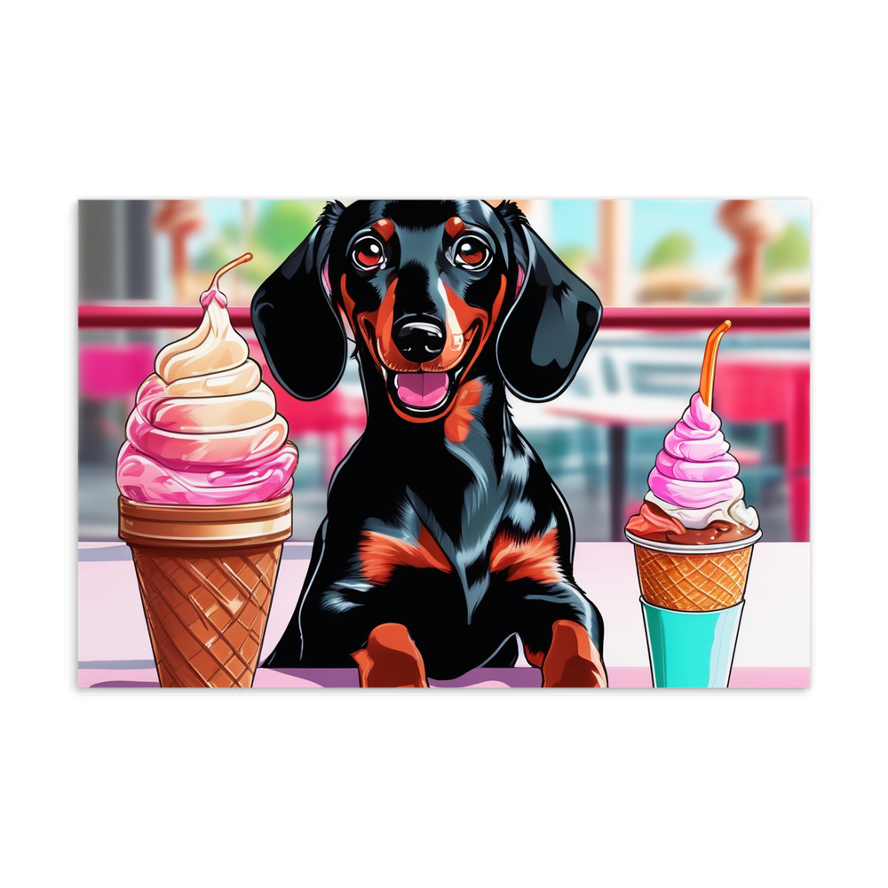 PugMug Custom Black Dachshund Postcard